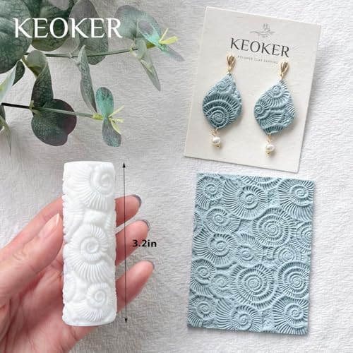 Keoker Summer Polymer Clay Texture Roller, 3pcs Ocean Texture Rollers for Polymer Clay