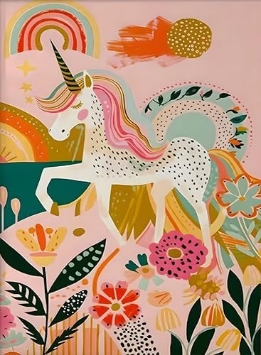 Unicorn Flower Garden Diamond Art Kits for Adult Diamond Painting Kit
