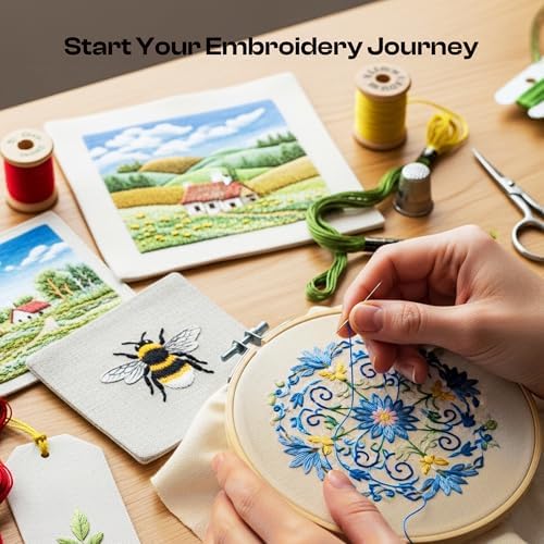 12 PCS Embroidery Fabric for Needlework Garment Craft, Pre-Cut Beige Embroidery Cloth, Natural Cotton Embroidery Cloth Fabric Squares (9.8 × 9.8 Inch)