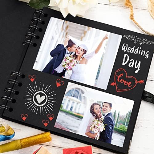 Scrapbook Album, 36 Pages, 7 x 7 Inch, Black Photo Album, Scrap Book | Hardcover with Thick 250 GSM Kraft Paper, Ideal for Your Scrapbooking Albums, Art & Craft Projects (Black, 7 x 7 Inch)