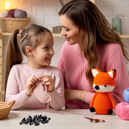 400Pcs Safety Eyes for Crochet Eyes Amigurumi， 14mm Safety Eyes for Stuffed Animals, 200pcs Washers whth 200pcs Plastic Craft Eyes for Crocheting Doll Eyes Making