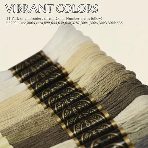 Embroidery Floss - Cross Stitch Threads - Friendship Bracelets Floss - Crafts Floss,14 Pack Gray Gradient