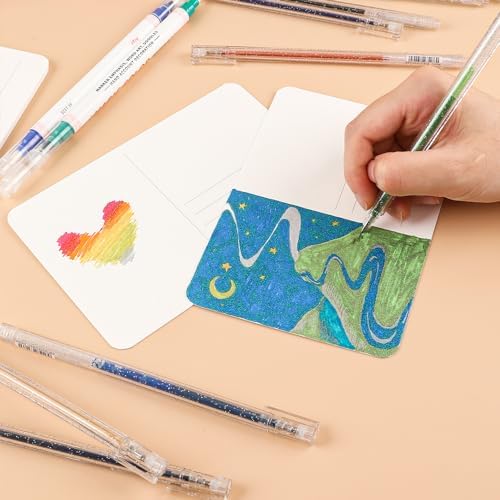 Grabie 18 Color Capped Glitter Gel Pens, Metallic Sparkling | Rich Glitter Effects, Consistent Ink Flow, Comfortable Grip, Precision Writing, Creative Lettering, Coloring