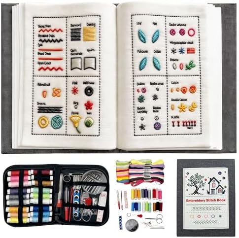 AILE 2026 New Embroidery Stitch Book Kit for Adult Beginners, Embroidery Sampler Practice Book with Complete Toolkit & Instructional Tutorial, DIY Embroidery for Adults and Craft Enthusiasts
