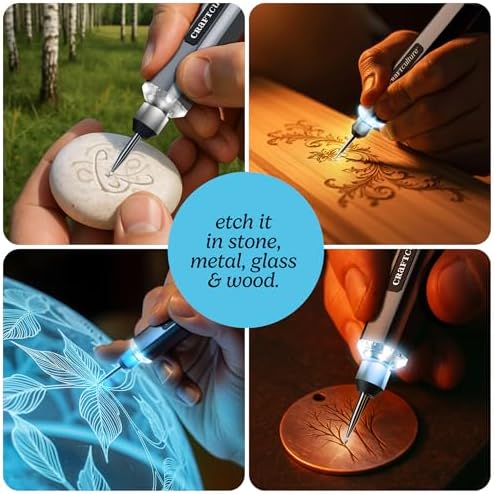 EtchMate Engraving Pen for Metal, Wood, Glass, Plastic & All Materials | Cool Birthday Gift Ideas - Engraver Pen Tool - Teen Boy Gifts - Unique Gifts for Women, Teenage Girl - Craft Kits for Adults