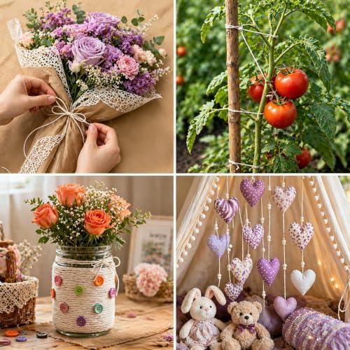 Vaincre 2PCS 328Ft 2MM Natural Cotton Twine String for Kitchen & Crafts
