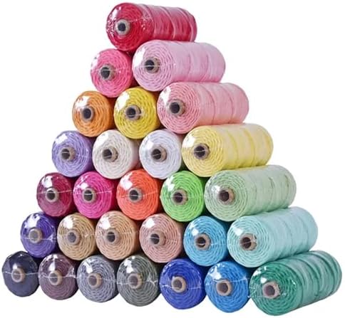 Natural Macrame Cord Colored Macrame Cord 2mm/3mm/4mm/5mm/6mm Macrame Cotton Cord, Twisted Macrame Yarn, Soft Craft Cord Macrame Rope Macrame Supplies(3mm*109Yards,Natural Color)