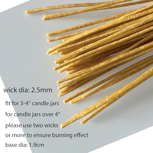 50 PCS 10 inch 2.5mm Hemp Candle Wick Beeswax Candle Wicks Pre-Waxed Candle Wicks Hemp Wicks Candle Wick Butter Candle Making Wicks 100% Organic