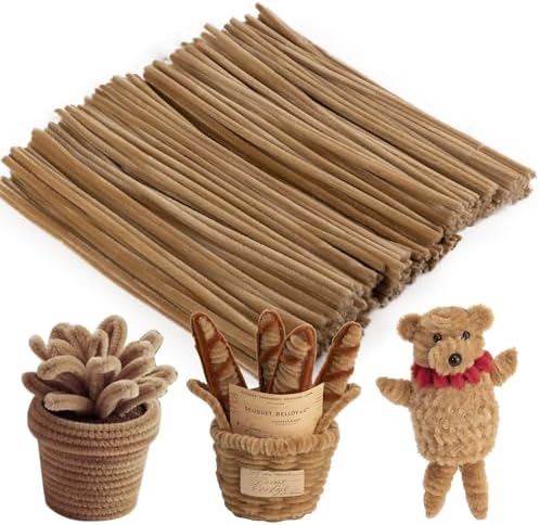 Caydo 200 Pieces Light Brown Pipe Cleaners