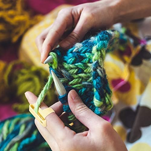 Willbond 4 Pcs Adjustable Crochet Tension Ring for Knitting, Multicolor