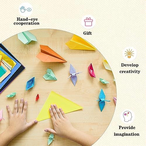 100 Sheets Origami Paper, 25x25 cm/10 Inch Origami Paper Double Sided(70gsm), 20 Colors Large Origami Paper Squares for Kids DIY School Arts Crafts Projects Children Adults