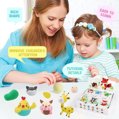 LOUFOR Air Dry Clay Kit -12 Animals Modeling Clay for Kids Arts and Crafts
