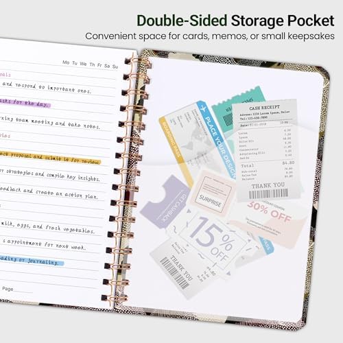 Lined Spiral Journal Notebook, A5 College Ruled Notebook for Note-Taking