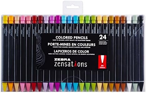 Zebra Pen Zensations Colored Mechanical Pencil, Assorted, #2, 2.0mm, 24-Pk