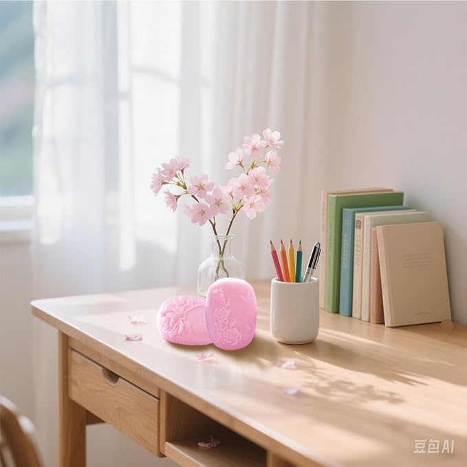 2 PCS Oval Silicone Soap Mold, Rose Flower Soap Molds for Homemade Soaps Beeswax Bath Bomb