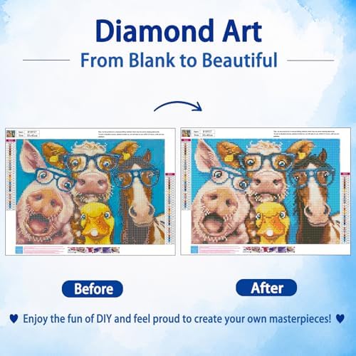 AUKELHJ Diamond Art Kits for Adults, Animal Diamond Painting, 12x16 Inch