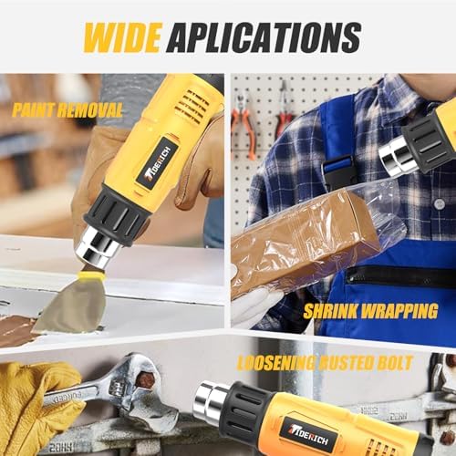 1800W Dual-Temp Heat Gun (572°F & 1202°F) with 4 Nozzles