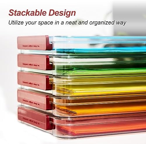 CATOOMUU 3-Pack 9x13 Shallow Flat Clear Plastic Project Case Storage Box