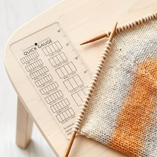 Quick Gauge Ruler for Knitting and Crochet - No Counting Needed, Effortless Stitch Measurement Tool with Grid Design for Sewing, Knitting & Crochet (1 Piece)