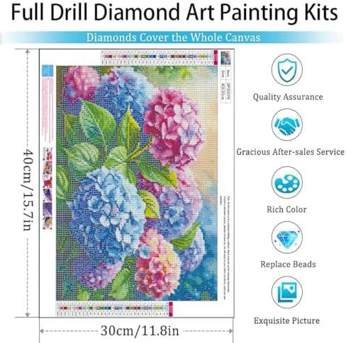 EIBEILI Diamond Art Kits for Adults-Hydrangea Flowers Diamond Painting Kits