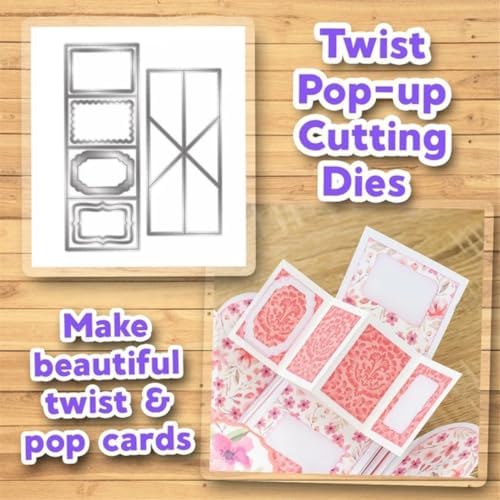 Scrapbooking Die-Cuts for Card Making, Christmas Metal Cutting Dies, Paper Craft Punch Template, Background Embossing Stencils, DIY Album Décor (Pop Up Card- 12.3x16.7cm)