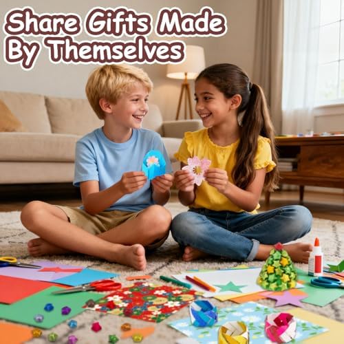 hapray Japanese Origami Paper & 360 Flash Star Origami Kit for Kids 5-12