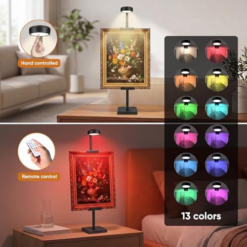30'' Adjustable Tabletop Easel Stand with Rechargeable 13RGB Poster Light