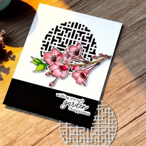 Scrapbooking Die-Cuts for Card Making, Christmas Metal Cutting Dies, Paper Craft Punch Template, Background Embossing Stencils, DIY Album Décor (Circular Grid-10x10cm)