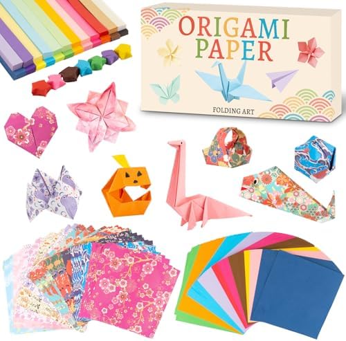 Origami Paper Kit, Japanese Style Double Sided & Star Origami Paper for Kid