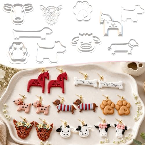 10Pcs Dog Lovers Polymer Clay Cutters