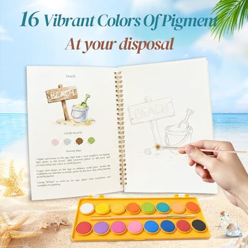 Easy Watercolor Painting Kit，Watercolor Workbook For Beginners