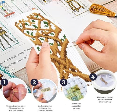 ORIGACH 6 Set Tree of Life Cross Stitch Bookmark Kit for Beginner
