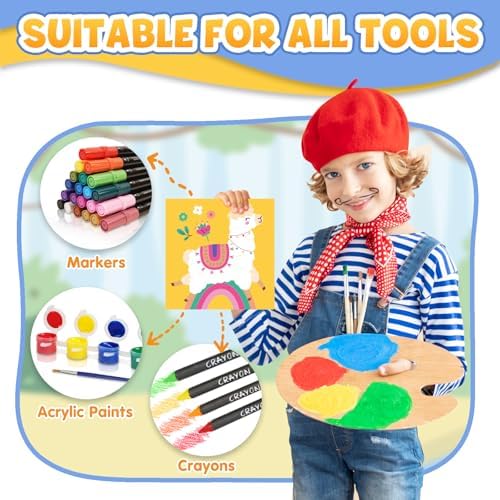 CONDA 12 Pcs Pre Drawn Canvas to Paint 6x6 Inch, Animal Pre Printed Canvas for Painting for Beginners Students, DIY Paint Art Supplies, Painting Canvas Panels and Sip Kit