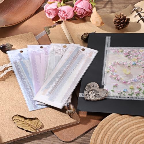 80 Pcs Junk Journal Supplies,Junk Journal Stickers,Card Making Supplies Vintage Lace Stickers Lace Embellishments Sticker Cutout Laces Sticker Scrapbook Supplie for Planners Crafts Photo Frame