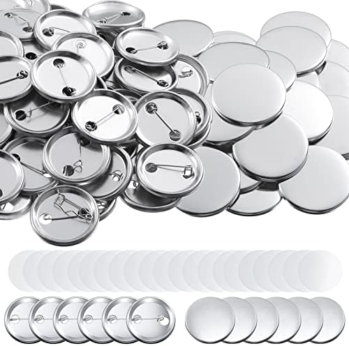 Hicarer 600 Pcs Button Maker Supplies Metal Pin Badge Parts Kit,1.46 Inches