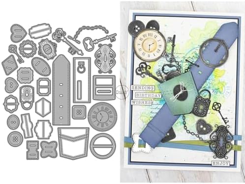 Clock Watch Strap Button Key Lock Metal Cutting Dies for Card Making