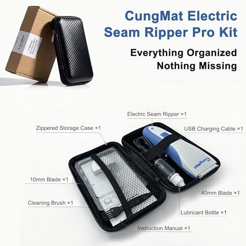 CUNGMAT Electric Stitch Remover Kit, Storage Case, 2 Blades, Rechargeable