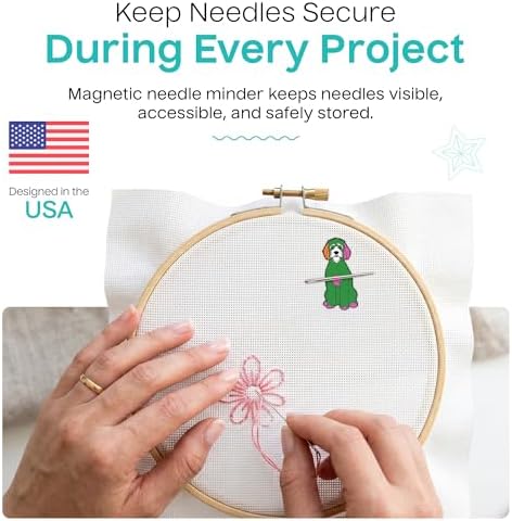 Aspen Lane Magnetic Needle Minder Needlepoint Accessory (Doodle Green)
