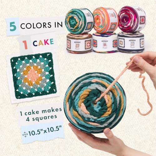 Bernat All in One Blanket Granny Soft Crochet Yarn, Fruit Juice, 2-Pack