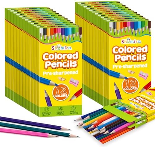12 Pack Colored Pencils, 144 Count, Color Pencils Bulk for Kids Classroom