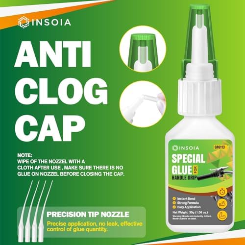 INSOIA Super Grip Glue Clear, 20g, Strong Bond, with Precision Tips