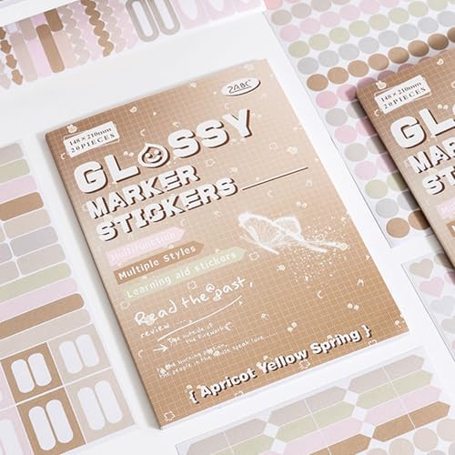 Apricot Spring Label Sticker Scrapbooking Supplies for Junk Journal, 20 Sheets Stickers - Ephemera Stickers Book(TZ-012-004)
