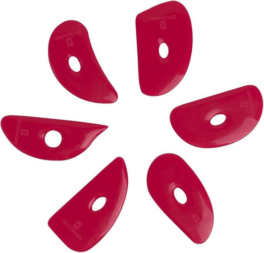 Diyoohomy 6pcs Soft Silicone Pottery Ribs for Ceramic, Mud and Clay Tools
