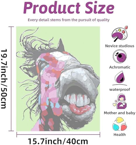Paint by Numbers Kit for Adults Beginners,Abstract Horse(16x20 inches)