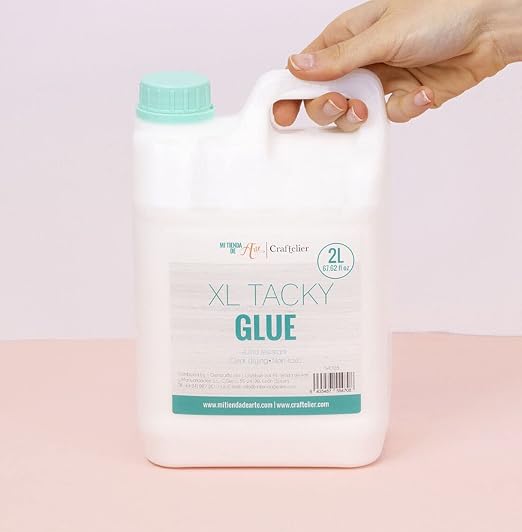 Craftelier - Tacky Glue | Extra Strong Multipurpose Liquid Glue for Scrapbooking and Other Craft Projects | Non-Toxic | Transparent, Flexible and Resistant Drying - Quantity 2 L (67.63 Fl Oz)