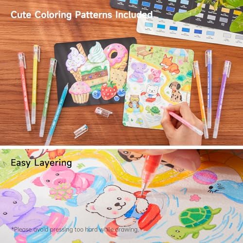 Shuttle Art Colored Pens, 72 Vibrant Colors Cute Journal Pens 0.6mm Fine Point Colored Gel Pens for Black Paper in Portable Bag for Coloring Writing Drawing Journaling Note Taking School Office Home