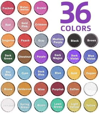 LET'S RESIN 36 Colors Mica Powder, Pigment Powder for Epoxy Resin/UV Resin