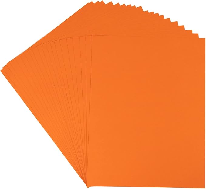 20 Sheets Blank Dark Orange Thick Paper Cardstock, 8.5x11 inches