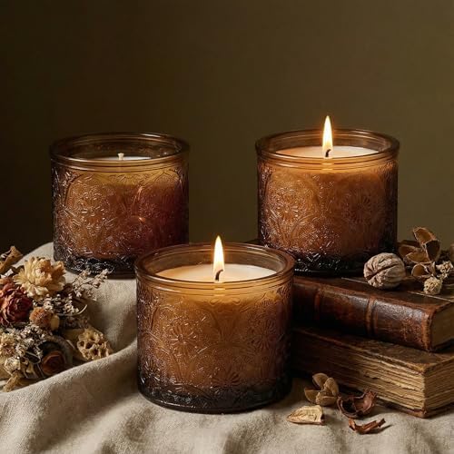 10 oz Multi-color Mandala Glass Candle Jars with Bamboo Lids, 9 Pack