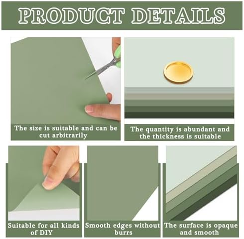Whaline 50 Sheets 8.5 x 11 Inch Assorted Sage Green Card Stock Paper 5 Gradient Colors Solid Core Scrapbook Paper for Print DIY Crafts Making Supplies, 65lb